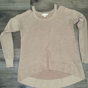 Michael Kors long sleeve peekaboo shoulder sweater